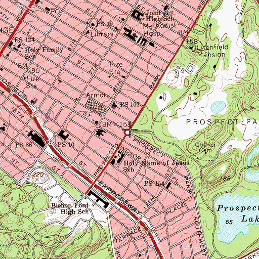Topographic Map of Bartel - Pritchard Circle, NY