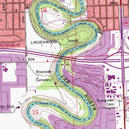 Topographic Map of Horn Park, MN