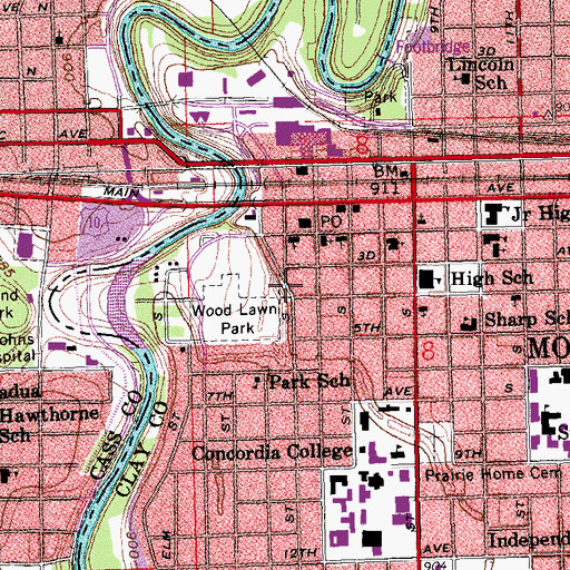 Topographic Map of Daley Park, MN