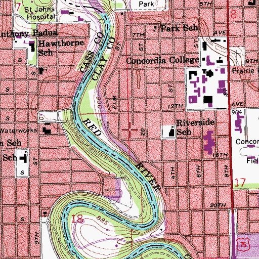 Topographic Map of Alm Park, MN