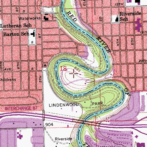 Topographic Map of Gooseberry Mound Park, MN