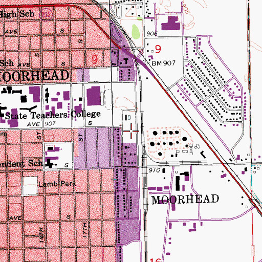 Topographic Map of Romkey Park, MN