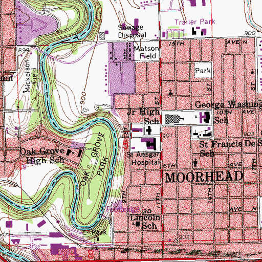 Topographic Map of Clay County Sheriff's Office, MN