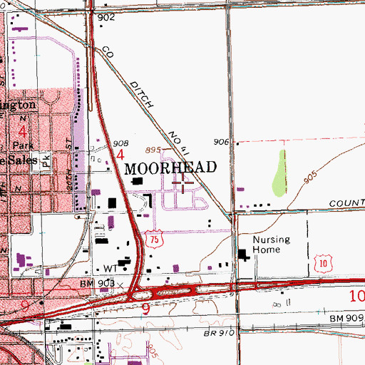 Topographic Map of Arrowhead Park, MN