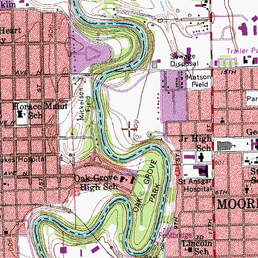 Topographic Map of Original Homestead Park, MN