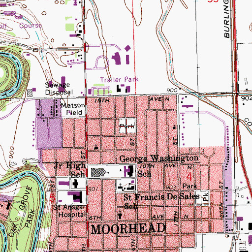 Topographic Map of Hansmann Park, MN