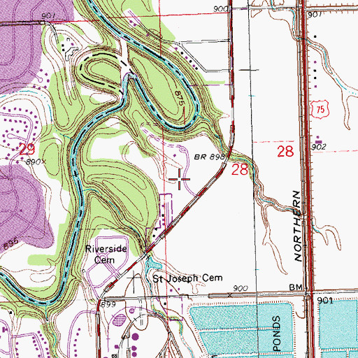 Topographic Map of MB Johnson Park, MN