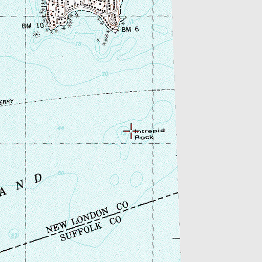 Topographic Map of Intrepid Rock, CT
