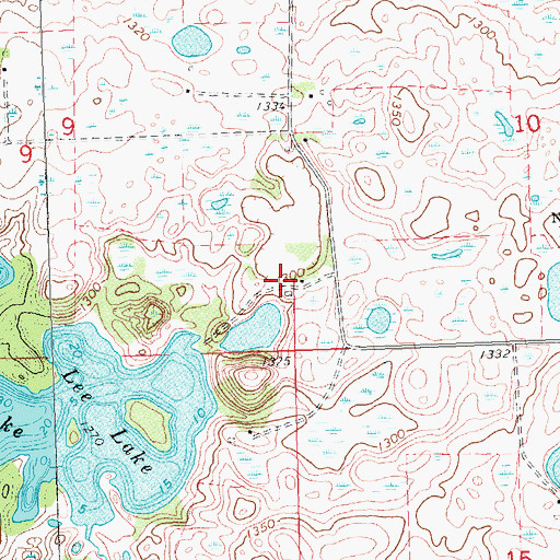Topographic Map of Lee Lake Campground, MN