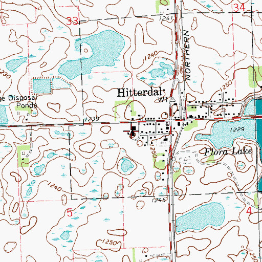 Topographic Map of Ulen-Hitterdal Elementary School, MN