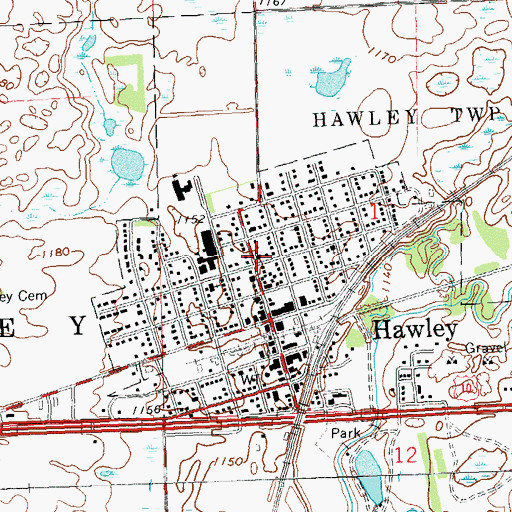 Topographic Map of Our Saviour's Lutheran Church, MN
