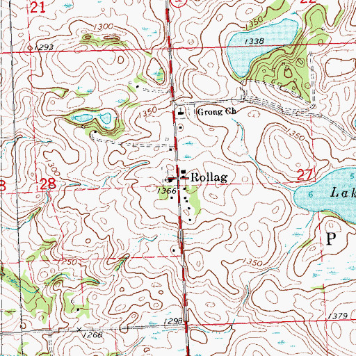 Topographic Map of Rollag Lutheran Church, MN
