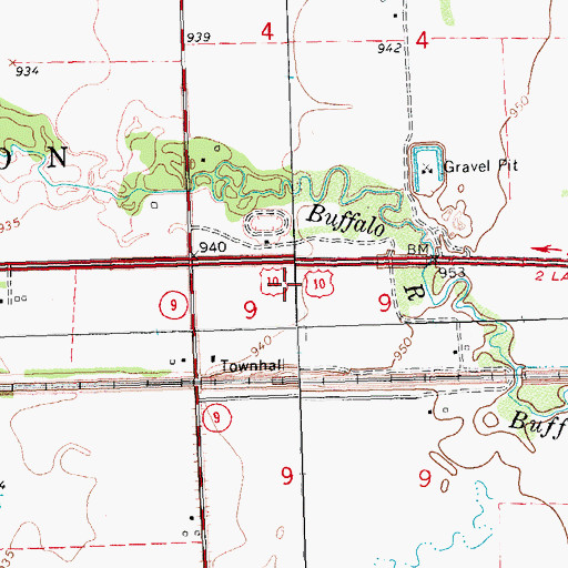 Topographic Map of Buffalo River Speedway, MN