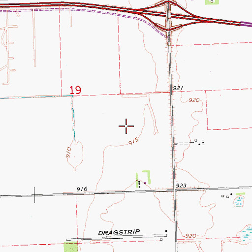 Topographic Map of Moorhead Municipal Airport, MN