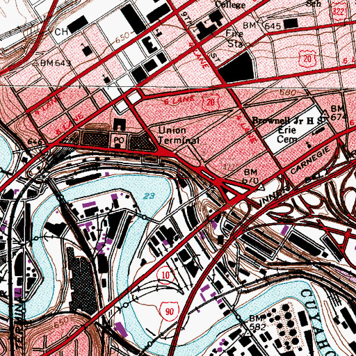 Topographic Map of Collision Bend, OH