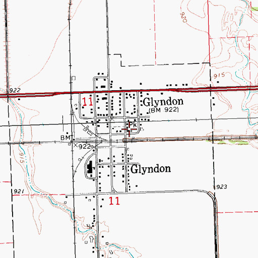 Topographic Map of Glyndon Congregational Church, MN