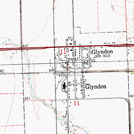 Topographic Map of Glyndon Police Department, MN
