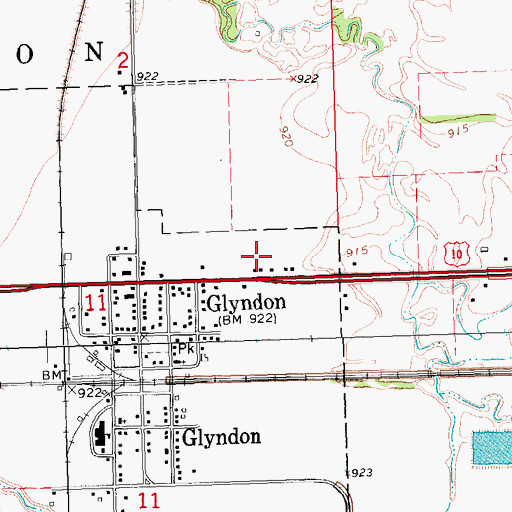 Topographic Map of Glyndon Fire Department, MN