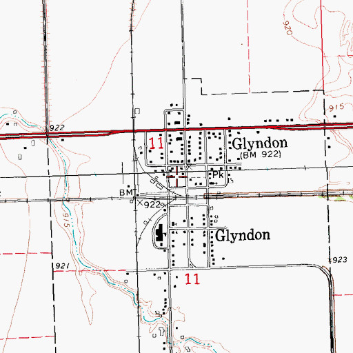 Topographic Map of Glyndon City Hall, MN