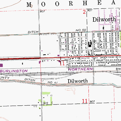 Topographic Map of Dilworth Police Department, MN