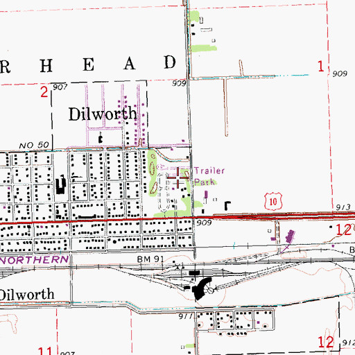 Topographic Map of Park Lane Mobile Home Park, MN