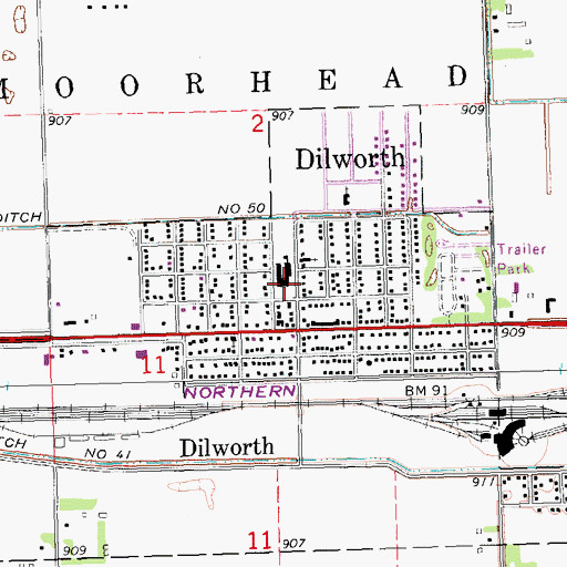 Topographic Map of Dilworth Glyndon Felton Schools, MN