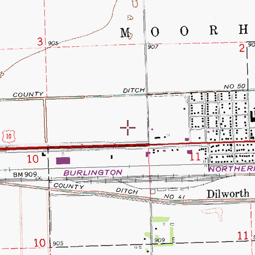 Topographic Map of Easten Mall, MN