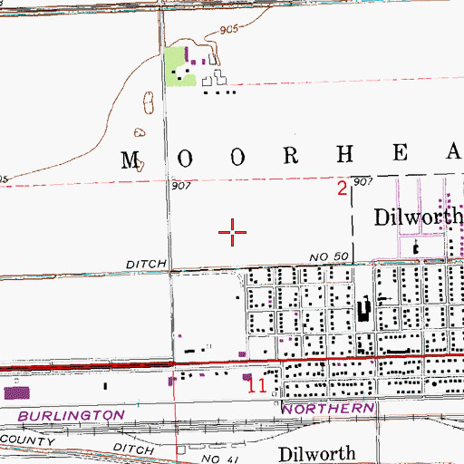 Topographic Map of Walnut Park, MN