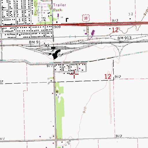 Topographic Map of Cottonwood Park, MN
