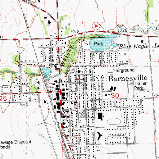 Topographic Map of Saint James United Church, MN