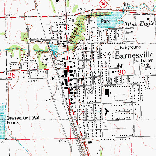 Topographic Map of Barnesville Area Clinic, MN
