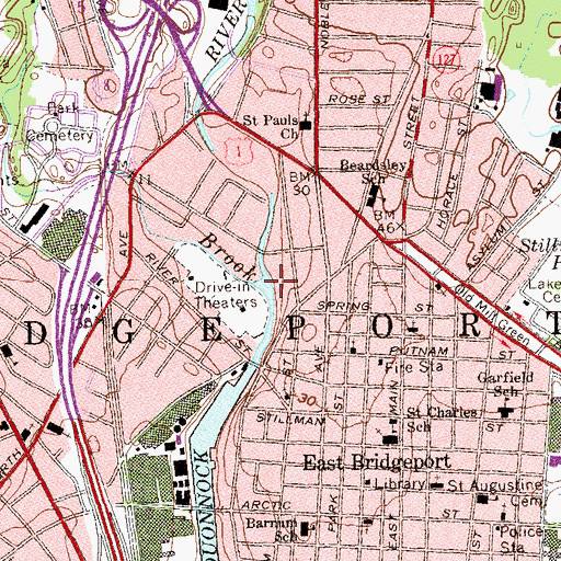 Topographic Map of Island Brook, CT