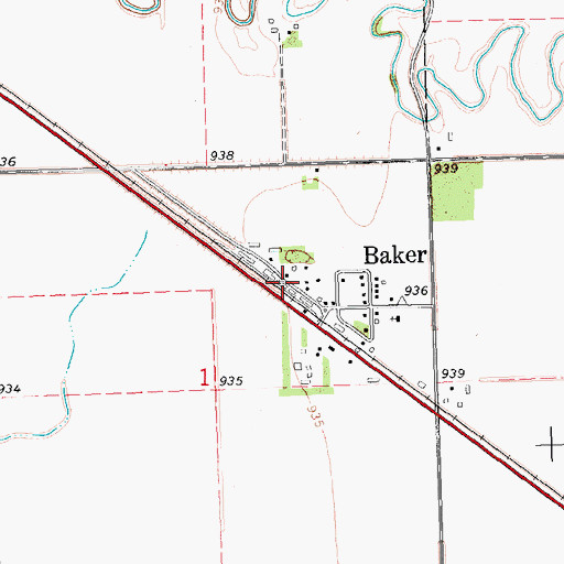 Topographic Map of Baker, MN