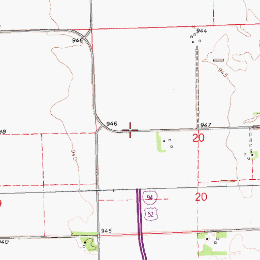 Topographic Map of Interchange 15, MN