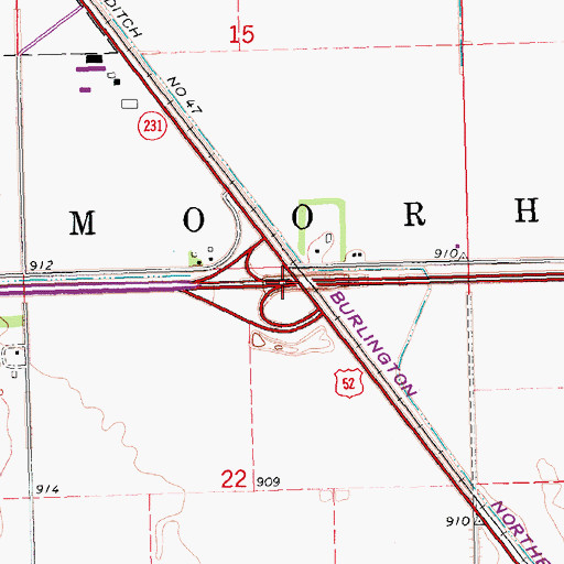 Topographic Map of Interchange 3, MN