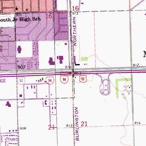 Topographic Map of Interchange 2, MN