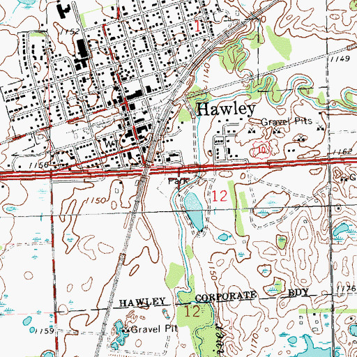 Topographic Map of Lake Agassiz Geological Marker, MN