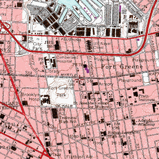 Topographic Map of Fire Department New York Engine 210, NY