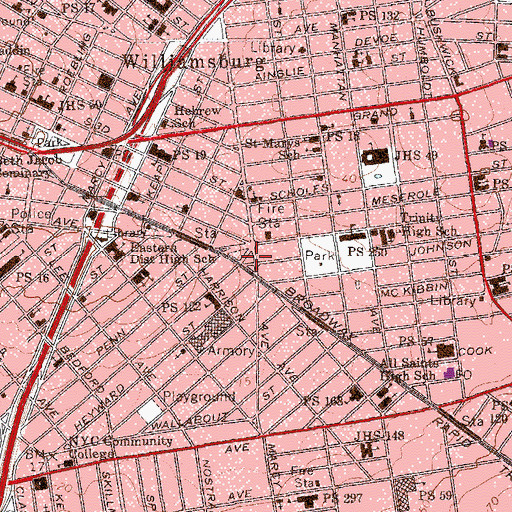 Topographic Map of Fire Department New York Engine 216 Ladder 108 Battalion 35, NY