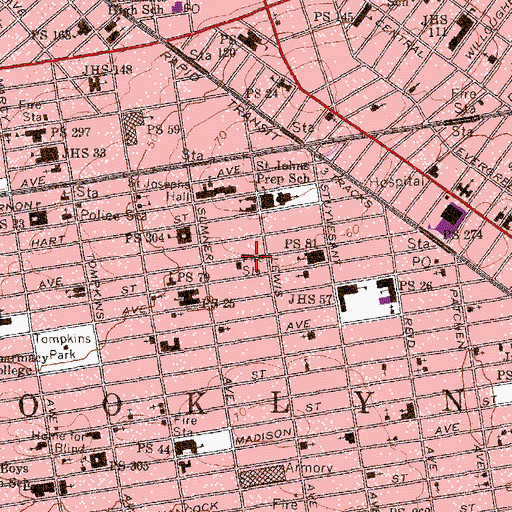 Topographic Map of Fire Department New York Engine 217, NY