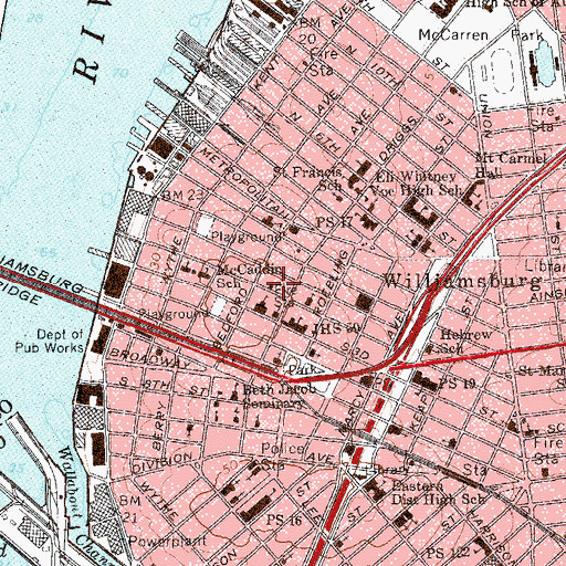 Topographic Map of Fire Department New York Engine 221 Ladder 104, NY