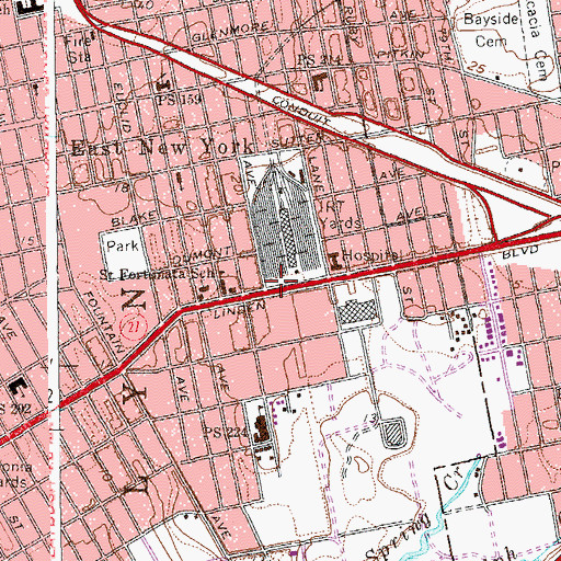 Topographic Map of Fire Department New York 39th Battalion Engine Company 225 Ladder Company 107, NY