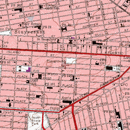 Topographic Map of Fire Department New York Engine 227, NY