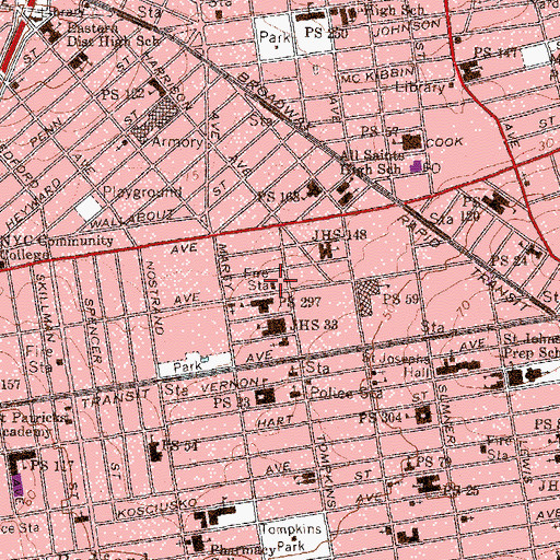 Topographic Map of Fire Department New York Engine 230, NY