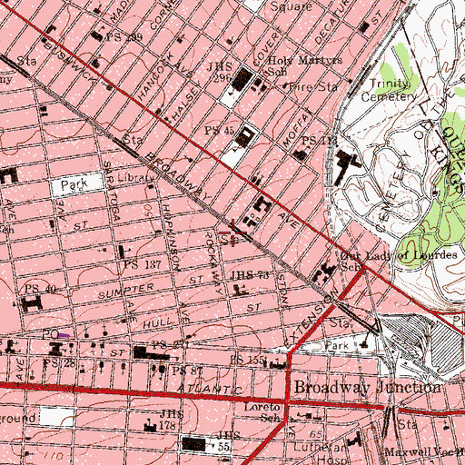 Topographic Map of Fire Department New York Engine 233 and Ladder 176, NY