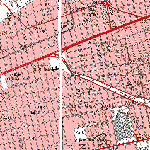 Topographic Map of Fire Department New York Engine 236, NY