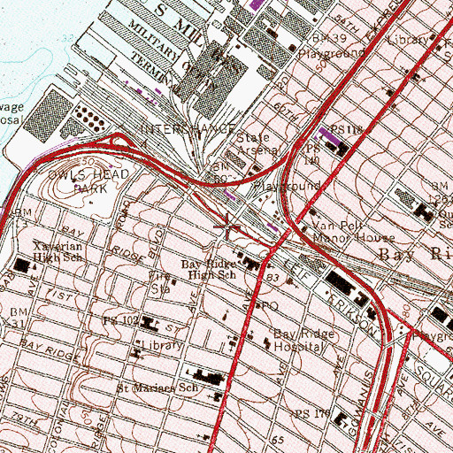 Topographic Map of Fire Department New York Engine 241 Ladder 109, NY