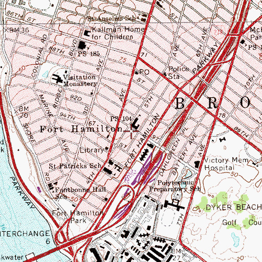 Topographic Map of Fire Department New York Engine 242, NY