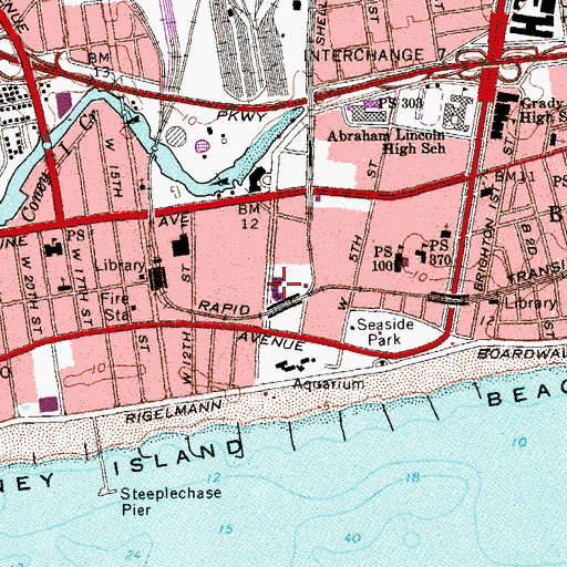 Topographic Map of New York Fire Department Engine Company 245 Ladder 161 Battalion 43, NY