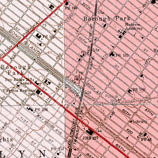 Topographic Map of Fire Department New York Engine 247 Thawing Apparatus 64, NY